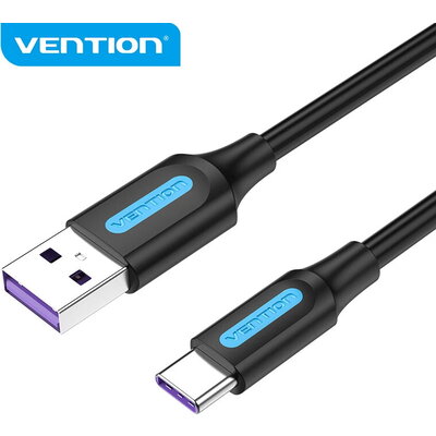 Vention Кабел USB 3.1 Type-C / USB 2.0 AM - 2.0M Black 5A Fast Charge - CORBH