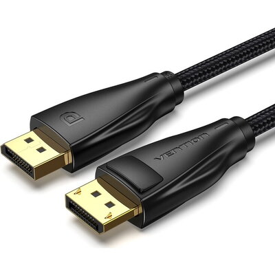 Vention кабел Display Port 1.4 DP M / M 8K 2m - Cotton Braided, Black - HCCBH