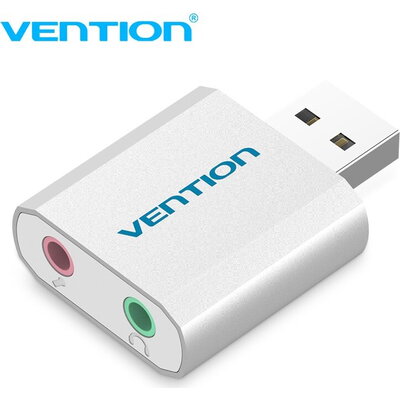Vention външна звукова карта USB Sound card - Headphones, Mic, Silver - VAB-S13
