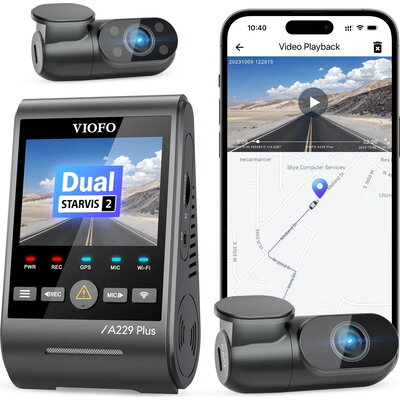 VIOFO Видеорегистратор Dash Cam A229 Plus 3 Channel - 2K, HDR, Sony STARVIS 2, GPS