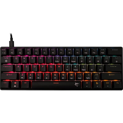 White Shark геймърска механична клавиатура Gaming Mechanical Keyboard SHINOBI 2 - YUSYA 5P Red Switches (English US), Black