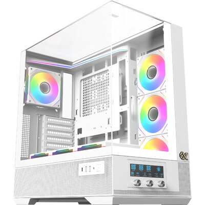 Xigmatek кутия Case EATX - Vision Arctic - 7 ARGB Fans, LCD Display Panel, Smart Fan Control