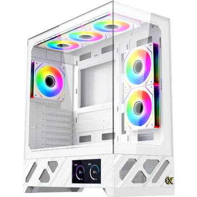 Xigmatek кутия Case E-ATX - Alphard Pro Arctic - 6 inch LCD Display, 6 ARGB Fans