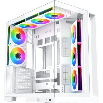 Xigmatek кутия Case ATX - Aqua 7 Arctic - 8 ARGB Fans, USB-C