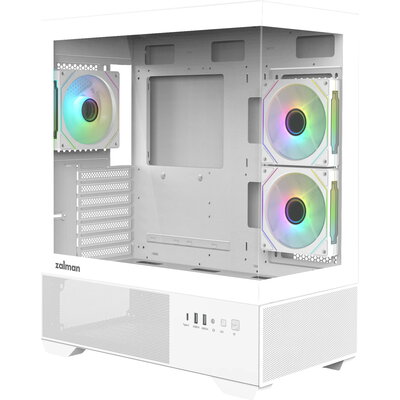Zalman кутия Case ATX - Chronix WHITE V2 - 3 x 120 mm A-RGB, USB-C, Tempered Glass