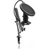 LORGAR Gaming Microphones, Black, USB condenser microphone with boom arm stand, pop filter, tripod stand. including 1* microphon
