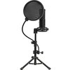 LORGAR Gaming Microphones, Black, USB condenser microphone with tripod stand, pop filter, including 1 microphone, 1 Height metal