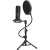 LORGAR Gaming Microphones, Black, USB condenser microphone with tripod stand, pop filter, including 1 microphone, 1 Height metal