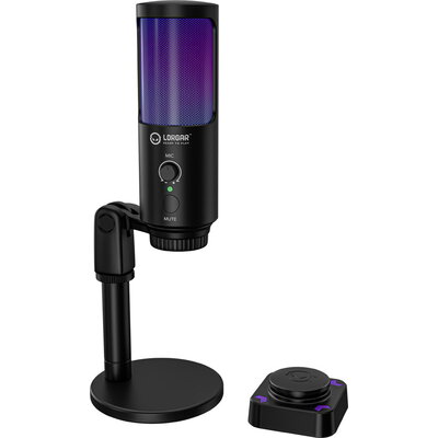 LORGAR SMP40, RGB Microphone with external mute button and metal stand, Black LORGAR SMP40, RGB Microphone with external mute button and metal stand, Black