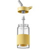 BUYDEEM CD1017 Portable Glass Straw Bottle 500 ml, Mellow Yellow