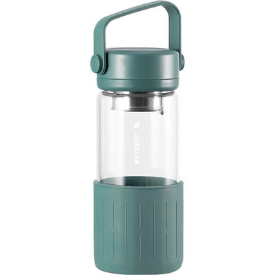 BUYDEEM DG42 Glass Tea Bottle, Cozy Greenish