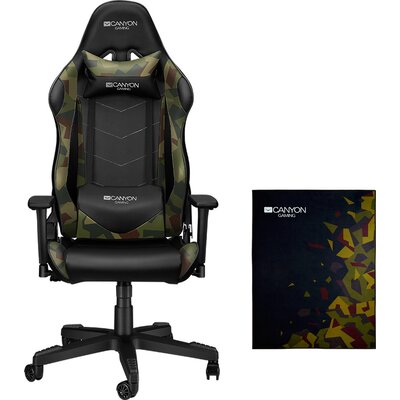 Argama Gaming chair + Floor mat 100x130cm.PU leather, Original foam and Cold molded foam, Metal Frame, Butterfly mechanism, 90-1