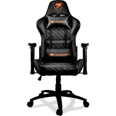 COUGAR Armor ONE BLACK Gaming Chair, Diamond Check Pattern Design, Breathable PVC Leather, Class 4 Gas Lift Cylinder, Full Steel