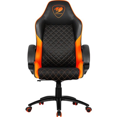 COUGAR Fusion Orange Gaming Chair, diamond-check pattern,Class 4 gas lift cylinder,Dependable metal 5-star base,PU wheels,Weight