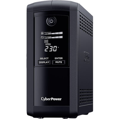 CyberPower UPS  AVR, 1000VA/550W, Line-Interactive LCD display ,4x Schuko, Runtime at 90W ( min ):44, Surge and Spike protection