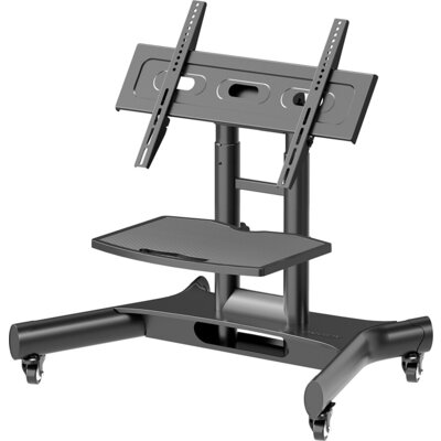 ONKRON Tilting Mobile TV Stand for 32'' – 70 Inch LCD LED OLED TV Screens & Touch Panels Rolling TV Cart on Wheels with Shel