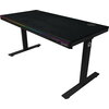 Dual-motor sit/stand adjustable-height gaming desk with wireless charger, RGB lighting, control panel, and USB ports, PB melamin