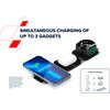 CANYON WS-305, Foldable 3in1 Wireless charger with case, touch button for Running water light, Input 9V/2A,  12V/1.5AOutput 15W/