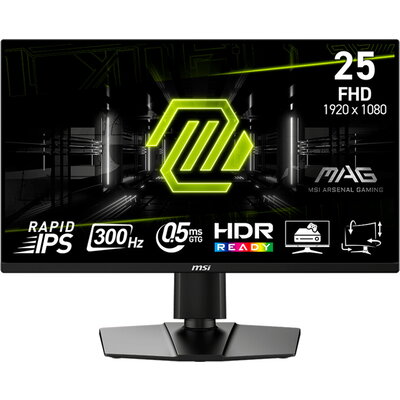 MSI MAG 255PxF, Gaming Monitor, 24.5" 300Hz, FHD (1920x1080) 16:9, Rapid IPS Anti-glare, 0.5ms, 250nits, 1000:1, 178/178, A