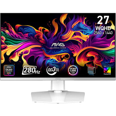 MSI MAG 272QPW QD-OLED X28 Gaming Monitor, 26.5" 280Hz, WQHD (2560x1440) 16:9, Anti-Reflection, 0.03ms, 250nits, 1500000:1,