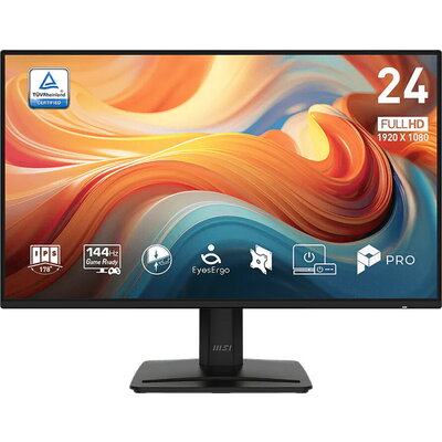 MSI PRO MP243 E14 Professional Business Monitor, 23.8" 144Hz, FHD (1920x1080) 16:9, IPS Anti-glare, 1ms, 300nits, 1500:1, 1