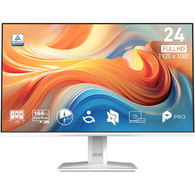MSI PRO MP243W E14 Professional Business Monitor, 23.8" 144Hz, FHD (1920x1080) 16:9, IPS Anti-glare, 1ms, 300nits, 1500:1, 