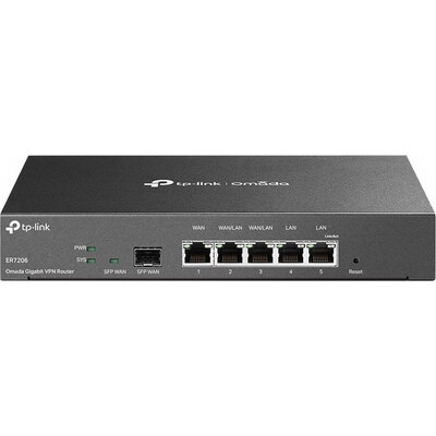 TP-Link ER7206 Omada Gigabit Multi-WAN VPN Router, 1× G SFP WAN Port, 1× G RJ45 WAN Port, 2× G WAN/LAN RJ45 Ports, 2× G RJ45 LAN