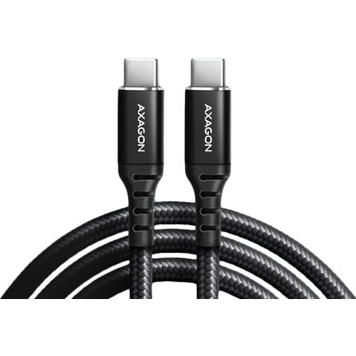 Axagon Data and charging USB 2.0 cable length 1 m. 3A. PD 60W, 3A. Black braided.