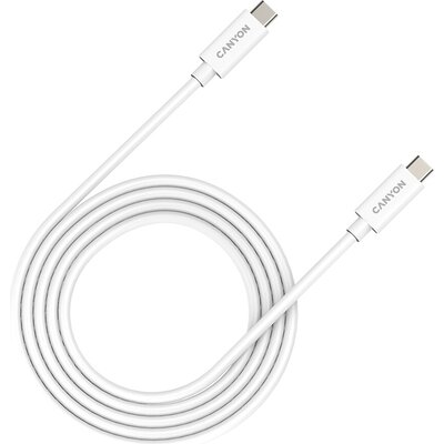 CANYON UC-42, cable, U4-CC-5A2M-E, USB4 TYPE-C to TYPE-C cable assembly 20G 2m 5A 240W(ERP) with E-MARK, CE, ROHS, white