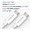 CANYON UC-42, cable, U4-CC-5A2M-E, USB4 TYPE-C to TYPE-C cable assembly 20G 2m 5A 240W(ERP) with E-MARK, CE, ROHS, white