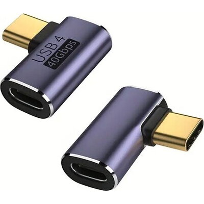 Adapter USB C-C, M/F, Angled, 40Gbps QC100W 385027