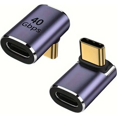 Adapter USB C-C, M/F, Angled, 40Gbps QC100W
