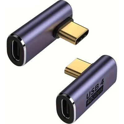 Adapter USB C-C, M/F, Angled, 40Gbps QC100W 962218