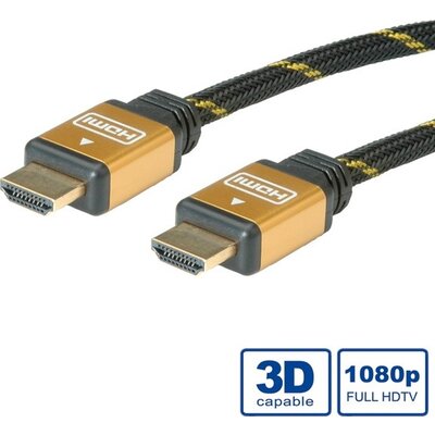 Cable HDMI M-M, v1.4, 10m,Gold, Roline 11.04.5506