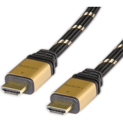 Cable HDMI M-M, v1.4, 2m, Gold, Roline 11.04.5502