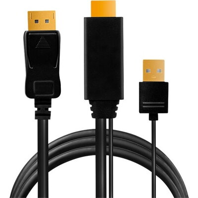 Logilink Cable HDMI M + USB M - DP M, 4K, 2m