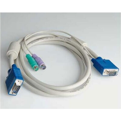 Roline Cable KVM, 15pin SPHD M - HD15M/2xPS2 M, 1.8m