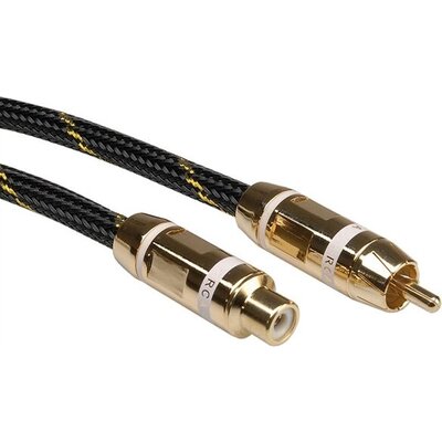 Roline Cable RCA M/F, 10m, Gold