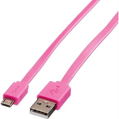Кабел USB2.0 A-Micro B, M/M, 1m, pink