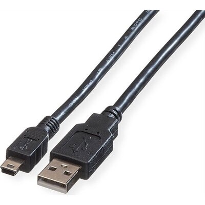Cable USB2.0 A-Mini 5pin, 0.8m, Roline 11.02.8708