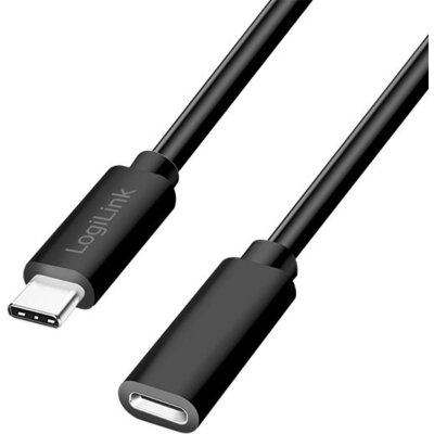 Logilink Cable USB2 C-C M/F, 3m, 3A, Black