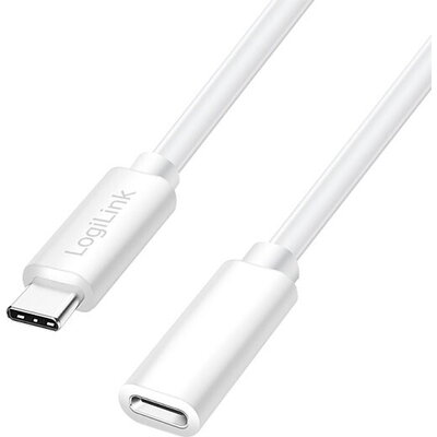 Logilink Cable USB2 C-C M/F, 3m, 3A, White