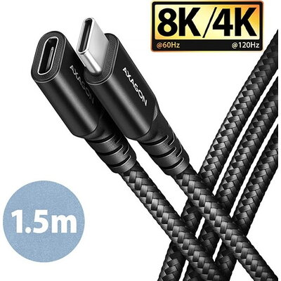 AXAGON BUCM32-CF15AB Cable USB3 C-C, M/F,8K,1.5m