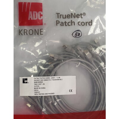 Patch cable FTP Cat. 5e 1m Krone, Gray