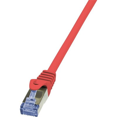 Patch cable S/FTP Cat.6a 0.25m, Red, CQ3014S