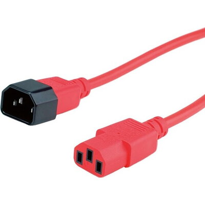 Roline Power cable C14 to C13 ext., 1.8m, red