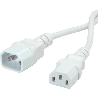 Power cable C14 to C13 extension,White, 19.99.1516