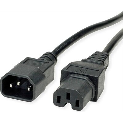 Power cable C14 to C15 extension, 0.5m, 19.99.1120