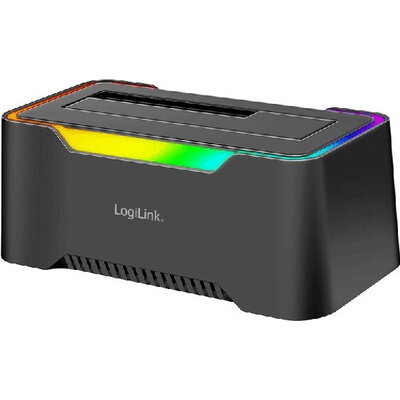 LogiLink USB-C docking station, 2.5" & 3.5" SATA HDD/SSD, RGB