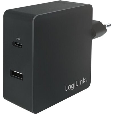 USB-А&C Charger 2x, 3A, 65W, Logilink PA0213